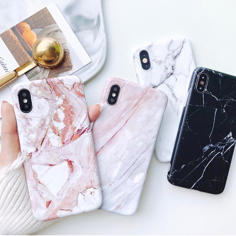 iPhone XR/XS/7/8/Plus❤️ins white marble phone case - Picture 5 of 6
